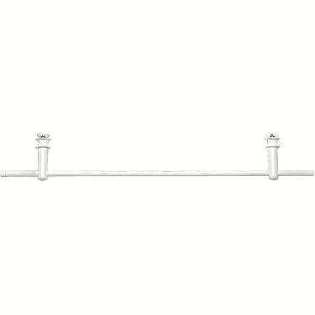 Ravni lakirani bijeli ručka za radijator pro vješanje ručnika, duljina 59 cm i dubina 7,5 cm.