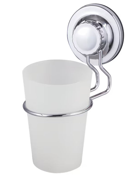 Multi Ecoloc držač četkica uključuje čašu u krom izvedbi s vakuumskom čašicom, bez bušenja.