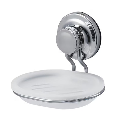 Kromirana zidna posuda za sapun SIKO Ecoloc s vakuumskom čašicom pro montaža bez bušenja na glatke površine.