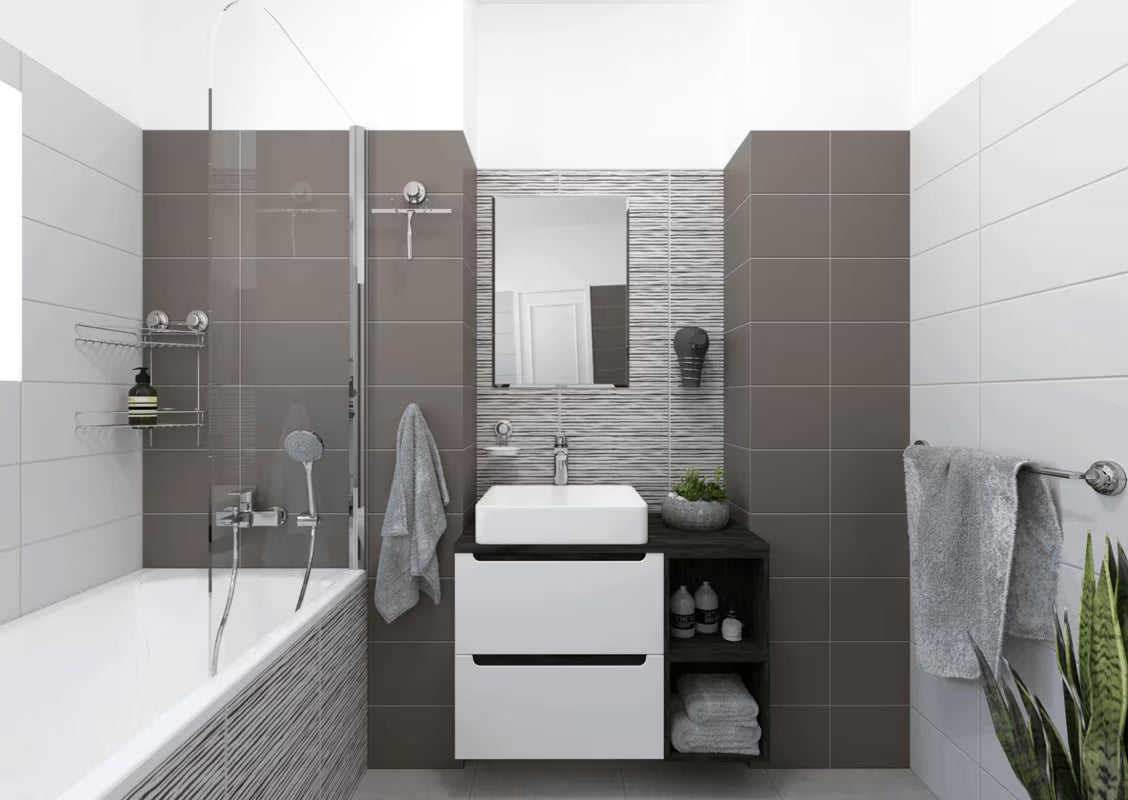 Dvoetažna kutna polica Multi Ecoloc s vakuumskom čašicom u izvedbi chrome pro montaža bez bušenja.