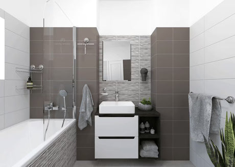 Dvoetažna kutna polica Multi Ecoloc s vakuumskom čašicom u izvedbi chrome pro montaža bez bušenja.