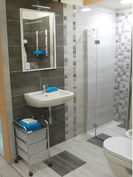 Multi Element Chrome kolica s kotačićima i tri uklonjive plastične ladice za kupaonicu