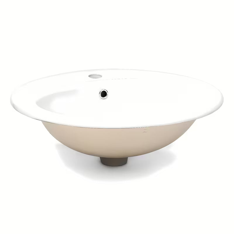 Bijeli keramički ugradbeni umivaonik Multi Eur s otvorom pro za slavinu u sredini, 55 x 47,5 cm.