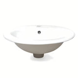 Bijeli keramički ugradbeni umivaonik Multi Eur s otvorom za pro slavinu u sredini, 51x45,5 cm.