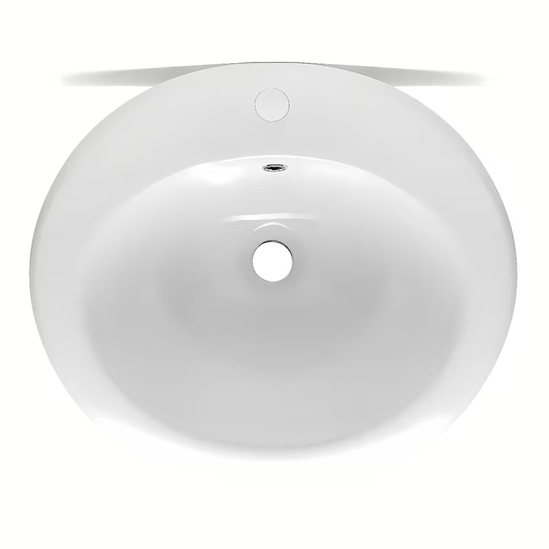 Bijeli keramički ugradbeni umivaonik Multi Eur s otvorom za pro slavinu u sredini, 51x45,5 cm.