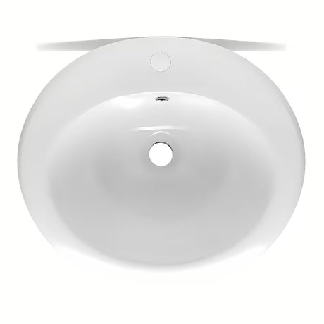 Bijeli keramički ugradbeni umivaonik Multi Eur s otvorom za pro slavinu u sredini, 51x45,5 cm.