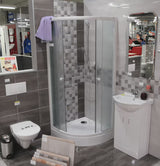 Bijela četvrtokrugla akrilatna tuš kada 80x80x15 cm s protukliznim utorima