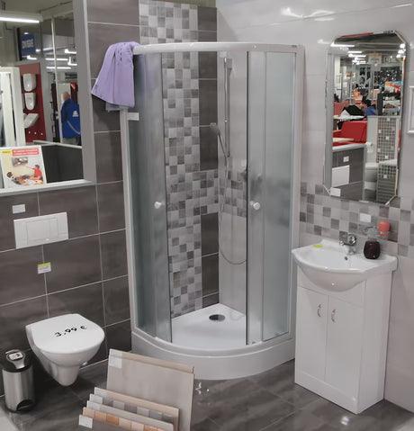 Bijela četvrtokrugla akrilatna tuš kada 80x80x15 cm s protukliznim utorima