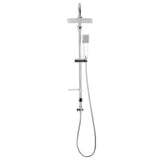 Kromirani tuš sustav Multi s nadglavnim i ručnim tušem, kvadratnog dizajna