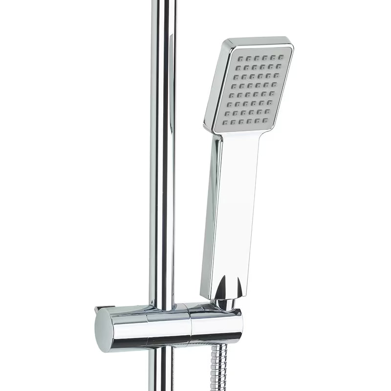 Kromirani tuš sustav Multi s nadglavnim i ručnim tušem, kvadratnog dizajna