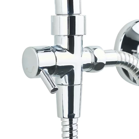 Kromirani tuš sustav Multi s nadglavnim i ručnim tušem, kvadratnog dizajna