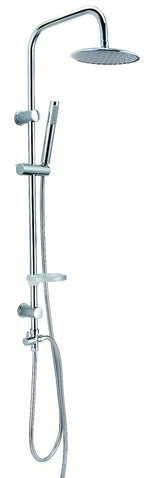 Okrugli tuš sustav Multi u izvedbi chrome s nadglavnim i ručnim tušem