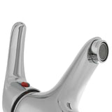 Kromirana jednoručna baterija stojeća miješalica za umivaonik Multi bez odvoda zaobljenog dizajna.