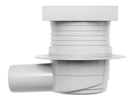 Bijeli podni sifon/slivnik Multi pro za ugradnju pločice s odvodom DN50 i nepovratnom klapnom