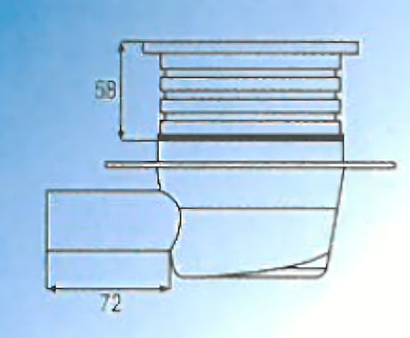 Nehrđajuća bočna podni sifon/slivnik SIKO Multi u krom izvedbi, promjer 50 mm.