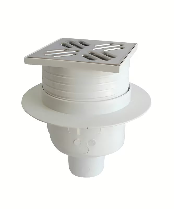 Praktični donji nehrđajući podni sifon/slivnik Multi u krom izgledu, promjer 50 mm.