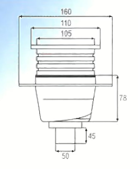 Praktični donji nehrđajući podni sifon/slivnik Multi u krom izgledu, promjer 50 mm.