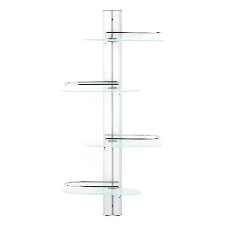 Kromirana kupaonska polica s četiri podesive police za kozmetiku