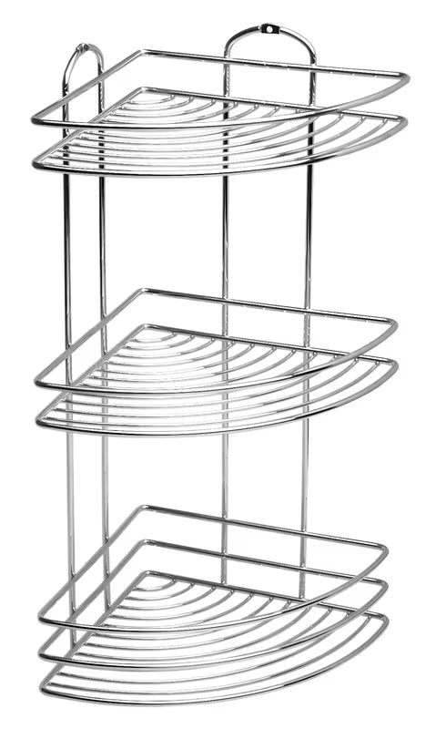 Kromirana zidna polica s tri razine za kupaonicu pro za odlaganje kozmetike