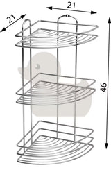 Kromirana zidna polica s tri razine za kupaonicu pro za odlaganje kozmetike