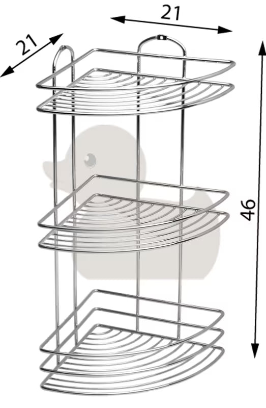 Kromirana zidna polica s tri razine za kupaonicu pro za odlaganje kozmetike