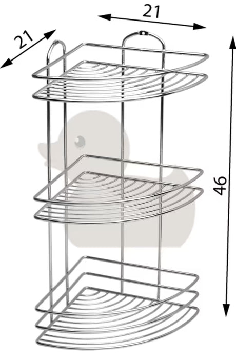Kromirana zidna polica s tri razine za kupaonicu pro za odlaganje kozmetike