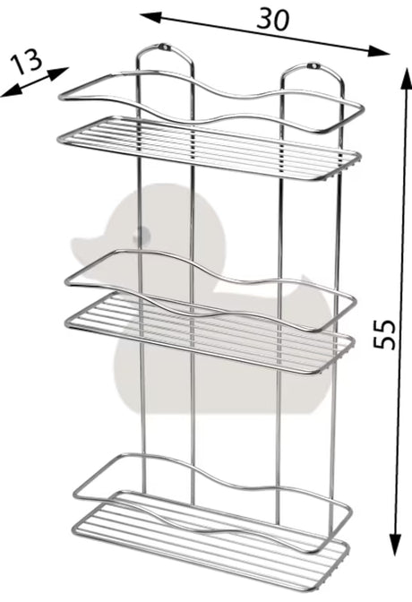 Elegantna zidna troetažna kromirana polica za kupaonicu, za kozmetiku
