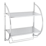 SIKO Multi zidna lučna polica s dozatorom, dvije razine i držač za ručnike u kromiranoj izvedbi.