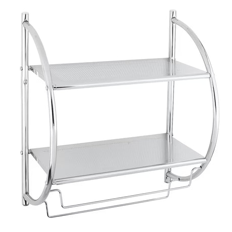 SIKO Multi zidna lučna polica s dozatorom, dvije razine i držač za ručnike u kromiranoj izvedbi.