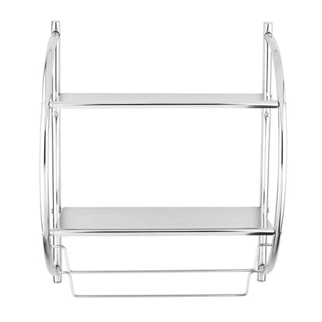 SIKO Multi zidna lučna polica s dozatorom, dvije razine i držač za ručnike u kromiranoj izvedbi.