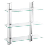 Kromirana zidna kupaonska polica Multi Chrome s tri razine i četvrtastim dizajnom