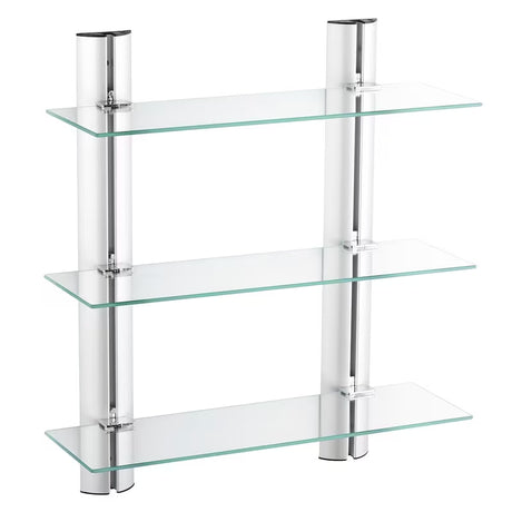 Kromirana zidna kupaonska polica Multi Chrome s tri razine i četvrtastim dizajnom