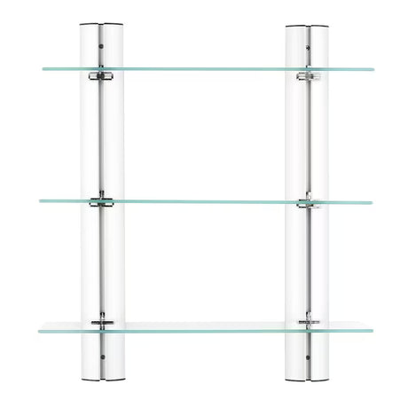 Kromirana zidna kupaonska polica Multi Chrome s tri razine i četvrtastim dizajnom