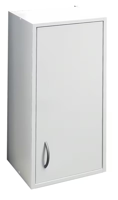 Bijela viseća kupaonski ormarić Multi Praxis za zidnu montažu u izvedbi bijeli laminat