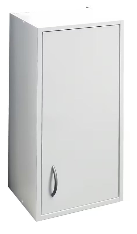 Bijela viseća kupaonski ormarić Multi Praxis za zidnu montažu u izvedbi bijeli laminat