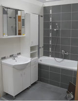 Bijela kupaonski ormarić Multi Pro s keramičkim umivaonikom širine 61 cm