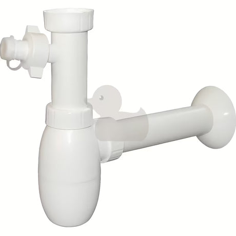 Bijeli sifon za sudoper sifon SIKO Multi s odvojkom, prikladan za jednoručnu slavinu s odvodom 5/4x40