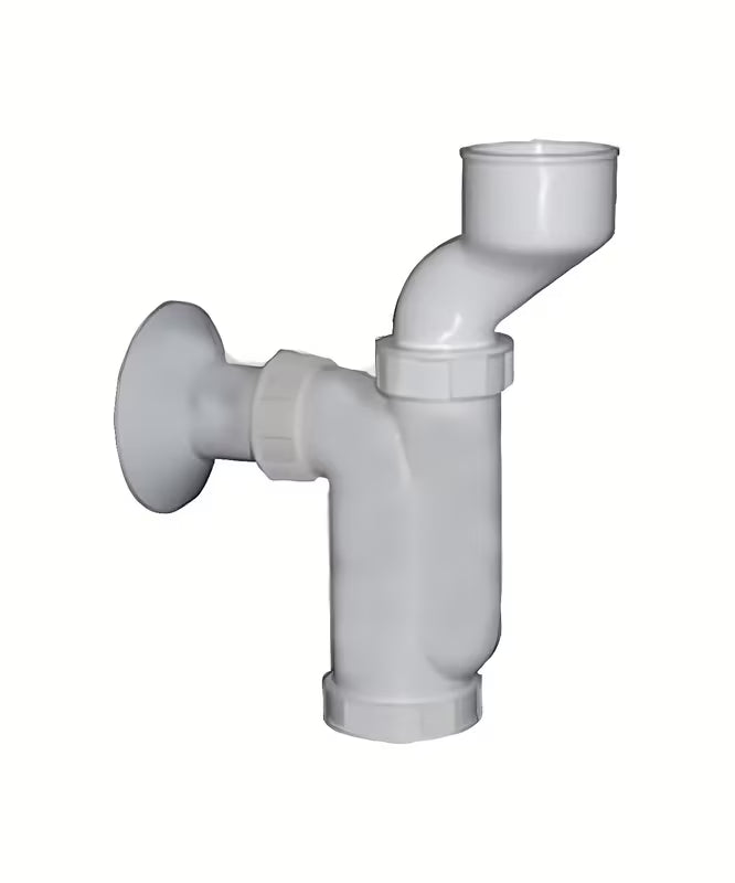 Bijeli pisoarski sifon Slovarm Multi uključujući manžetu i odvodnu cijev 40 mm.