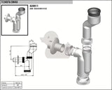 Bijeli pisoarski sifon Slovarm Multi uključujući manžetu i odvodnu cijev 40 mm.