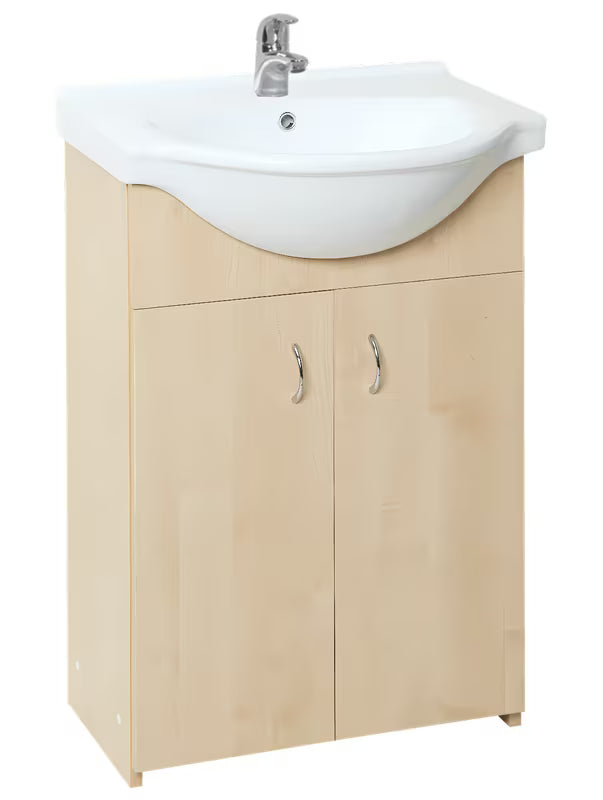 Ormarić s umivaonikom Multi Simple 55 cm u dekoru breze za manju kupaonicu.