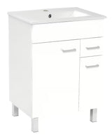 Bijeli ormarić s keramičkim umivaonikom Multi s ladicom, vratima i policom