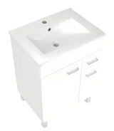 Bijeli ormarić s keramičkim umivaonikom Multi s ladicom, vratima i policom