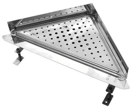 Kutni tuš kanalica Multi 30x30 cm od nehrđajućeg čelika s rešetkom i sifonom