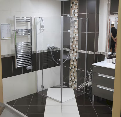 Kutni tuš kanalica Multi 30x30 cm od nehrđajućeg čelika s rešetkom i sifonom