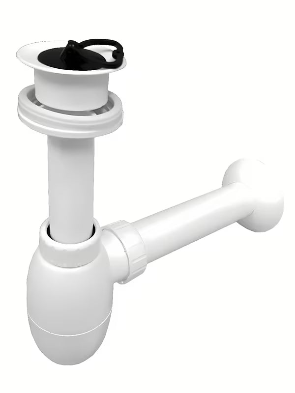 Bijeli sifon za umivaonik SIKO Multi s plastičnim uljevom pro priključak DN40.