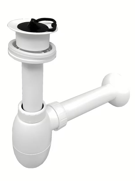 Bijeli sifon za umivaonik SIKO Multi s plastičnim uljevom pro priključak DN40.