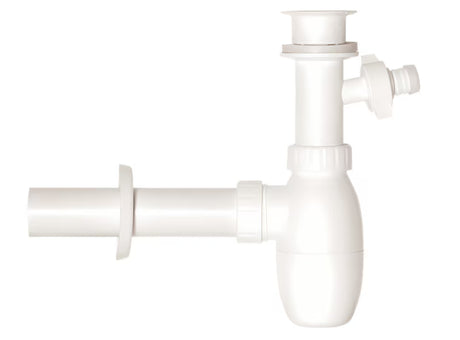 Bijeli plastični sifon za umivaonik SIKO Multi 5/4x40 s plastičnom rešetkom i priključkom