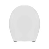 Bijela WC daska Multi Unisetplus od duroplasta s antibakterijskom obradom i plastičnim šarkama sa skrivenim pričvršćenjem.