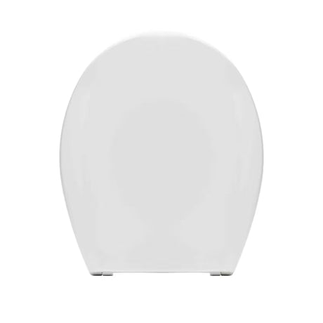 Bijela WC daska Multi Unisetplus od duroplasta s antibakterijskom obradom i plastičnim šarkama sa skrivenim pričvršćenjem.