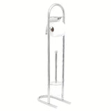 Samostojeći  ČETKA za Wc s držačem za toaletni papir od nehrđajućeg čelika u krom izgledu.